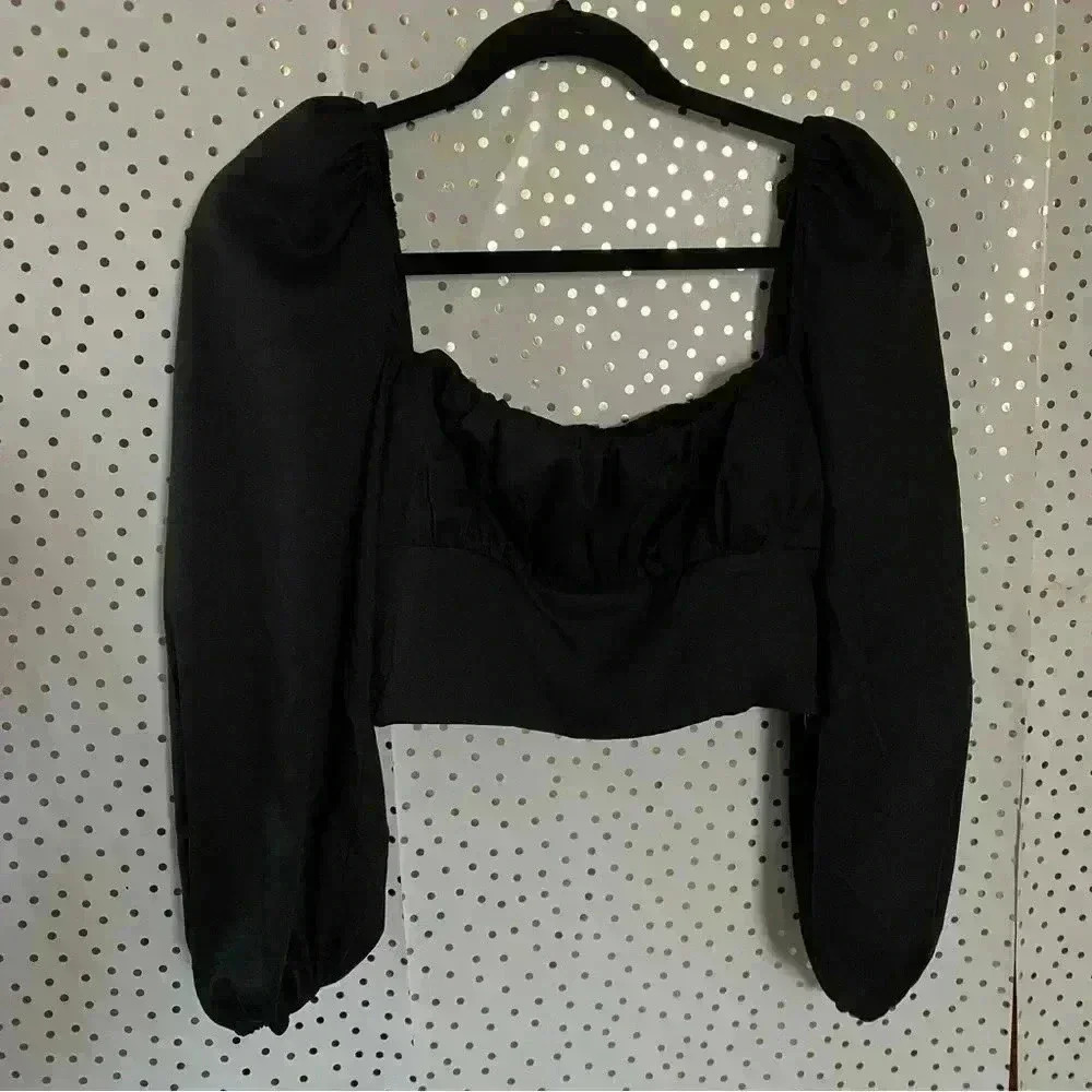 Princess Polly Black Crop long Sleeve